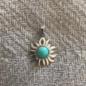 Silver Turquoise Sun Pendant